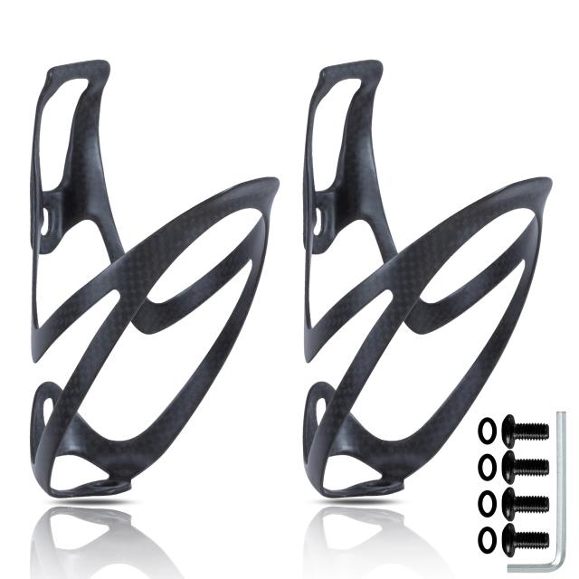 Suporte de Garrafa de Água MTB em Fibra de Carbono Leve e Estiloso para Bicicletas de Estrada - Preto, Vermelho, Cinza e Branco (20±2g)