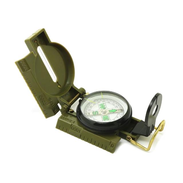 Bússola Militar Portátil Verde para Acampamento e Navegação de Precisão em Atividades ao Ar Livre