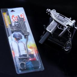 Liga Miniatura UZI Modelo Submetralhadora, Pistola Chaveiro, Artesanato Pingente, Falso Arma Arma, Crianças Presentes, Alta Qualidade, 15cm - Image 2