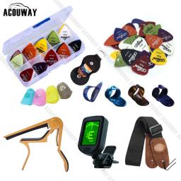 Guitar Accessories Set Kit, Guitar Picks, Capo, Strap Tuner, Fingertip Protector, Guitar Hook Parts - Image 1