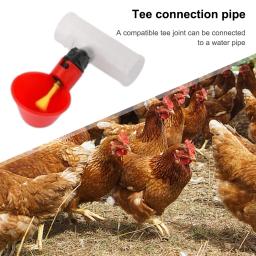 Gado de plástico bebendo alimentador Tee conector, frango automático bebedor tigela, copos de água do pássaro, PVC Tee Fittings, 20 25mm, 30-6Pcs - Image 2