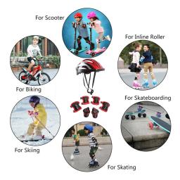 Conjunto de equipamento de proteção para meninos e meninas, capacete ajustável com cotovelos para crianças, skate, patinação de rolo, 7 pçs/set - Image 5