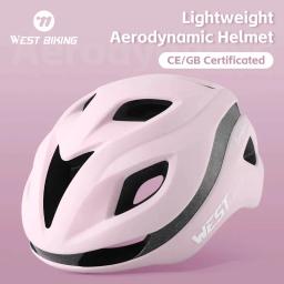 West Biking-Capacete De Ciclismo Aerodinâmico Para Homens E Mulheres, Leve, Moldagem Integrada, Boné De Segurança, MTB, Corrida De Estrada, Capacete De Bicicleta - Image 1