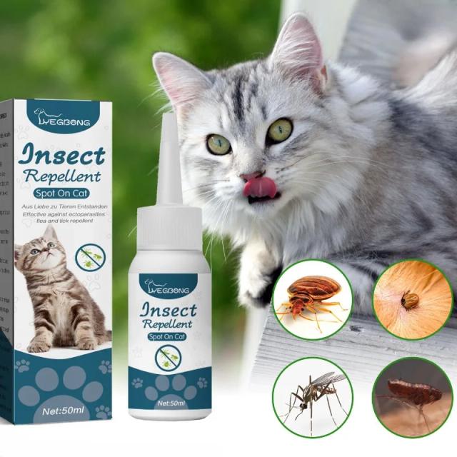Antipulgas e Desparasitação Externa para Cães e Gatos - Gotas de 50ml para Limpeza e Proteção da Pele contra Carrapatos