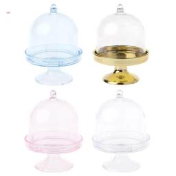 Mini suporte de bolo caixa de cupcake lembrancinhas de casamento caixa de doces de plástico transparente ba - Image 1