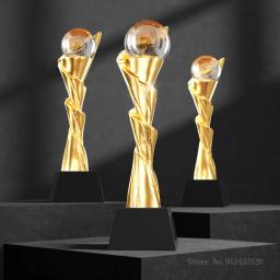 Troféu De Bola De Cristal, Personalizado, Resina De Alto Grau, Galvanoplastia De Metal, Decoração De Casa, Reunião anual, excelente equipe, Letras - Image 1