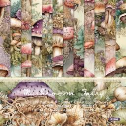 Panalisa-Papel de Scrapbook Cogumelo Vintage, Scrapbooking, Modelado, Artesanato DIY, Fundo, 24 Folhas, 6 "x 6" - Image 1