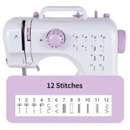 Portátil Mini elétrica mão costura Overlock máquina para iniciantes, inserção automática, 12-Needle Press Pedal - Image 3
