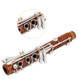 Rowetter-Professional clarinete de madeira vermelha, BB Rosewood, prateando chaves, sólido Sib Klarnet - Image 3