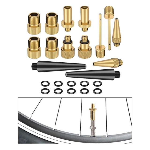 Kit de Adaptador para Bomba de Pneus: Inflador de Bicicleta MTB e Acessórios para Válvulas AV, DV e SV