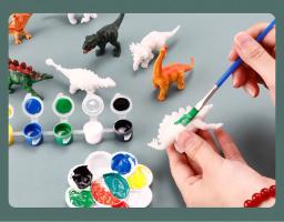 Brinquedos de dinossauro pintura conjunto de artesanato de dinossauro para crianças pintura arte conjuntos para crianças com 6 dinossauro pintar seu próprio kit para 3-7 anos - Image 3