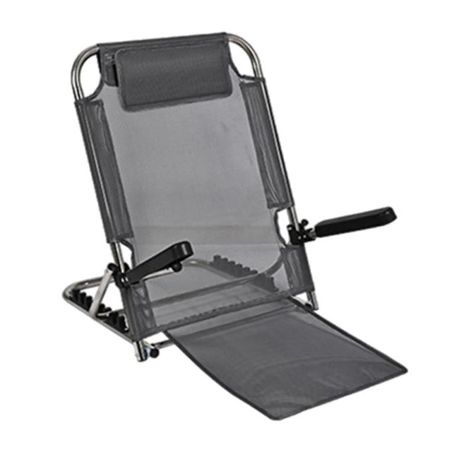 Cadeira de Praia Ajustável para Idosos com Encosto Portátil e Travesseiro para Conforto em Leituras e Descanso