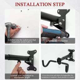 Wall-montado Bike Rack para garagem, Heavy Duty Bike Wall Mount, armazenamento de bicicletas indoor, cabide de bicicletas, 55 libras de capacidade - Image 4