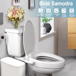 Bidê SAMODRA Ultra-Fino, Bidê Minimalista para Vaso Sanitário com Dupla Bocal (Lavagem Frontal e Traseira) Pressão de Água Ajustável, Attachment de Assento para Vaso Sanitário com Água Fresca, Fácil de Instalar. - Image 2