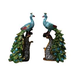 Pavão resina ornamento para a decoração Home, escritório escultura artesanato, moderno e nobre, luxo e elegante, sala e estante, 1pc - Image 5