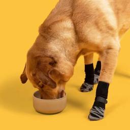 Meias para cães, garras quentes ao ar livre, sapatos antiderrapantes, aderência extra grossa, gancho e prendedor de laço, suprimentos de proteção para os pés para animais - Image 1
