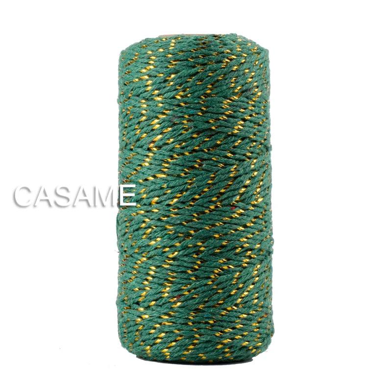 Cordão grosso de algodão, fio metálico de padeiros, fio dourado de Natal, artesanato DIY rústico, carretel de padeiro, 100m, 12 dunas - Image 1