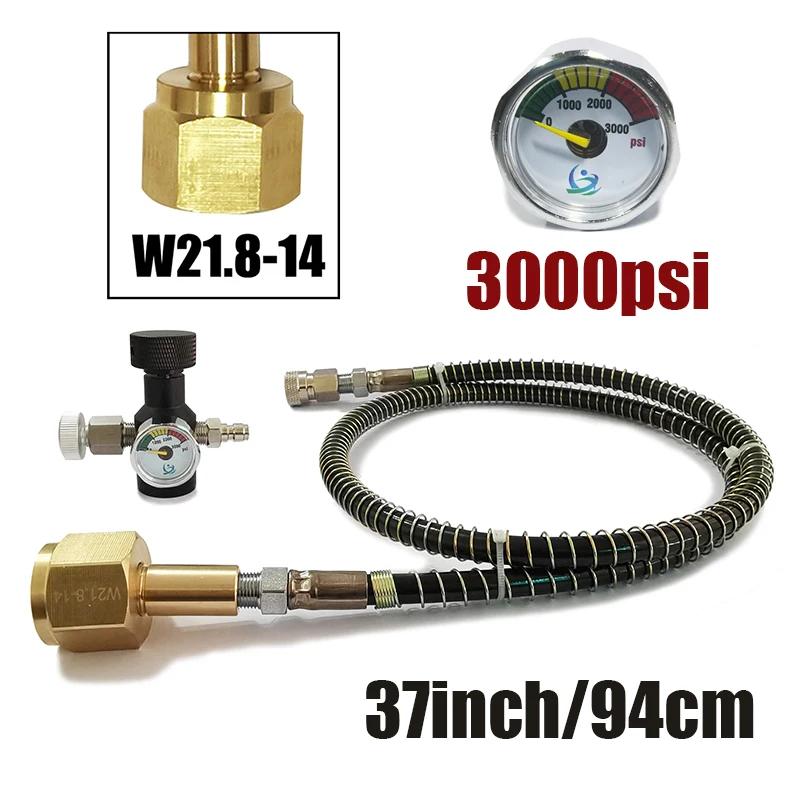 Soda CO2 Cilindro Tanque De Ar Conectado, Adaptador De Recarga Com Kit De Mangueira, TR1-4 Tipo De Rosca, W21.8-14, G3/4, Conector CGA320 - Image 1