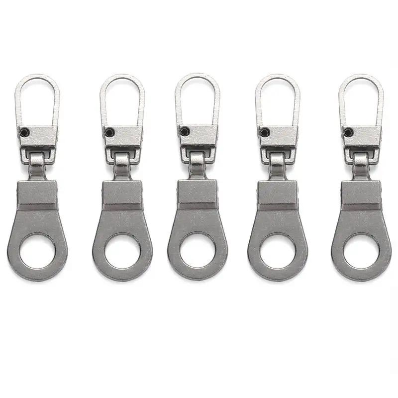 5 pçs zíper de metal universal kit de reparo instantâneo zíper puxar substituição zip slider para roupas jaqueta diy artesanato costura zip cabeça - Image 1
