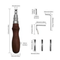 7 em 1 artesanato de couro profissional costura ajustável e entalhe vinco ferramentas de couro diy artesanal aparador multifuncional - Image 2