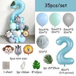 Balão de animais, safari, conjunto de mace decorations, para crianças de 1 a 3 anos, selvagem, para decoração de festa de aniversário, 30 a 35 peças - Image 2