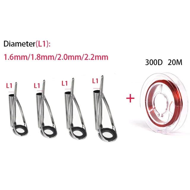 Kit Reparo Vara Pesca 5 Peças Guia Linha Anel Guia 20m