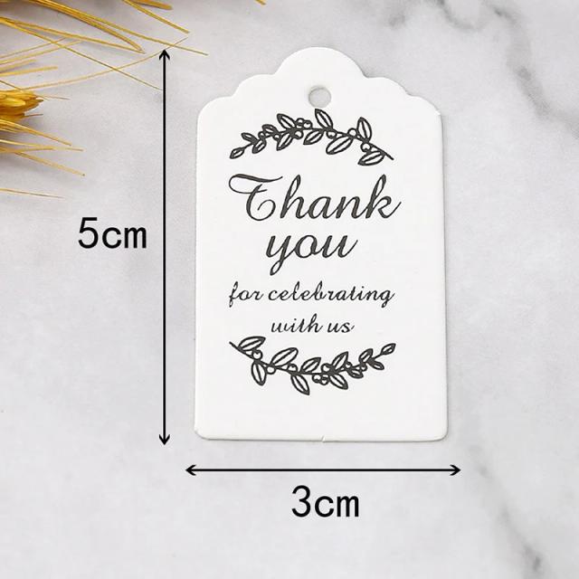 Conjunto de 50 Etiquetas de Agradecimento 3x5cm para Decoração de Casamentos e Festas de Aniversário DIY
