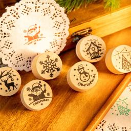 Carimbo De Borracha De Madeira Para Artesanato De DIY, Selos De Natal, Papai Noel, Floco De Neve, Veados, Decorações De Feliz Natal, Conjunto De 6Pc - Image 2