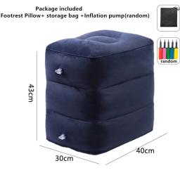 Ajustável Viagem Pé Resto Travesseiro, banquinho inflável, Footstool carro trem de longa distância, 3 camadas de sono Sit - Image 5