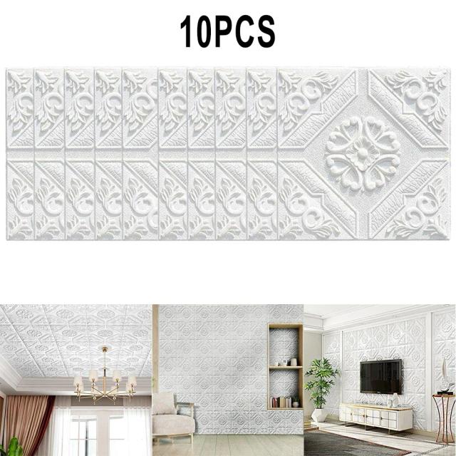 Papel de Parede 3D Adesivo: Painéis de Espuma Removíveis para Decoração de Sala e Quarto
