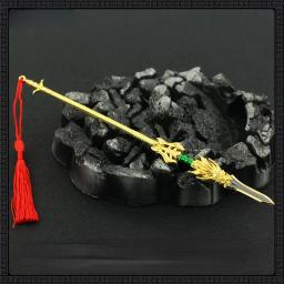 Anime periférico armas22cm lin dongtianlin antigo halberd all-gold liga arma modelo espadas artesanato ornamentos coleção brinquedos - Image 4