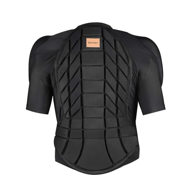 Equipamento de Esqui Ultraleve BenKen: Armadura Anticolisão e Protetor de Coluna com Camisas Esportivas Pretas
