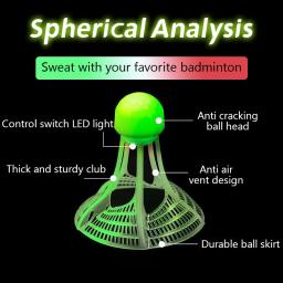 Glow-In-The-Dark Windproof Badminton Peteca Bola, Resistência ao vento, Acessórios de Treinamento, Noite, Outdoor Suprimentos Esporte, 1Pc - Image 5
