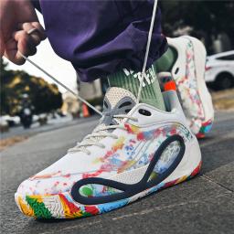 Tênis de basquete masculino amortecimento respirável antiderrapante wearable tênis de corrida ginásio treinamento atlético tênis de basquete para mulher - Image 6