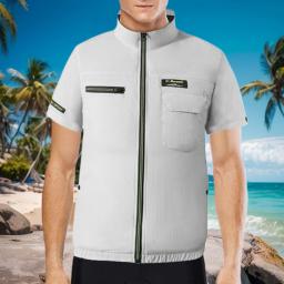 Colete Cooling Wearable para trabalho de alta temperatura, ar condicionado, roupas de caminhada, colete de pesca, novo, 2 ventiladores - Image 4