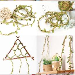 Fio de juta natural com folhas artificiais, Serapilheira, Fita de folha para casa, Casamento, Decoração para festa na selva, 10m - Image 6