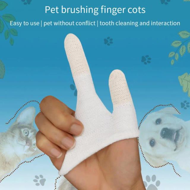 Escova Dedo de Duas Pontas para Pets - Ferramenta de Limpeza Oral para Cães e Gatos, Ideal para Filhotes