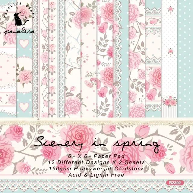 Papéis de Fundo Coloridos com Estampa Floral para Scrapbook e Artesanato - Pacote com 12 Folhas para DIY e Journal Art