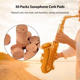 Saxofone Cortiça Pads com Redução de Ruído, Silêncio Sax Peças De Reposição, Acessórios Para Instrumentos Musicais, Compatível Mat, 30 Pacotes - Image 6