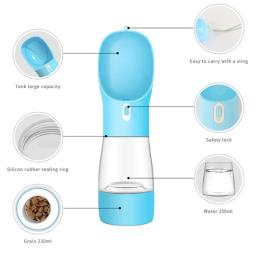 Garrafa de água portátil para cães e gatos Alimentador de água potável Alimentador de alimentos Tigela de cachorro Caminhada ao ar livre Suprimentos de viagem - Image 4