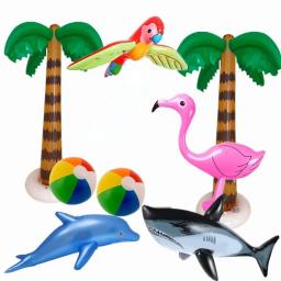 Brinquedos infláveis do flamingo para crianças, flutuador da piscina, decoração do partido do jardim, fontes havaianas do evento - Image 2