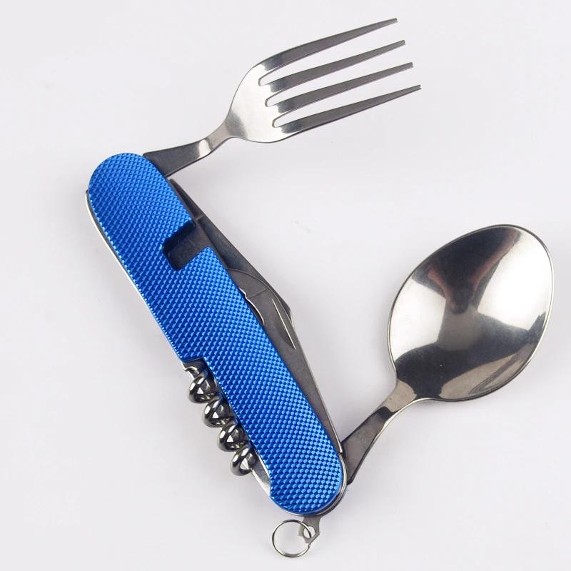 Conjunto utensílio de acampamento dobrável, faca multifuncional, garfo, combinação de colher, atividades ao ar livre, piquenique, viagens, esportes - Image 1