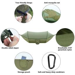 Hammock Camping com Mosquiteiro, Pop-Up, Luz, Portátil, Ao ar livre, Paraquedas, Swing, Dormir, Coisas, 2023 - Image 2