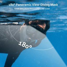 1 conjunto de máscara de mergulho snorkel profissional e snorkels óculos mergulho natação fácil tubo respiração conjunto snorkel máscara - Image 3
