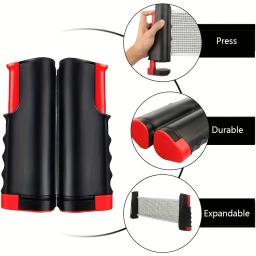 Conjunto de remo de pingue-pongue, conjunto de tênis de mesa portátil com rede retrátil e bolsa de transporte, 40 + bolas de pingue-pongue, jogos internos/externos, presente - Image 5