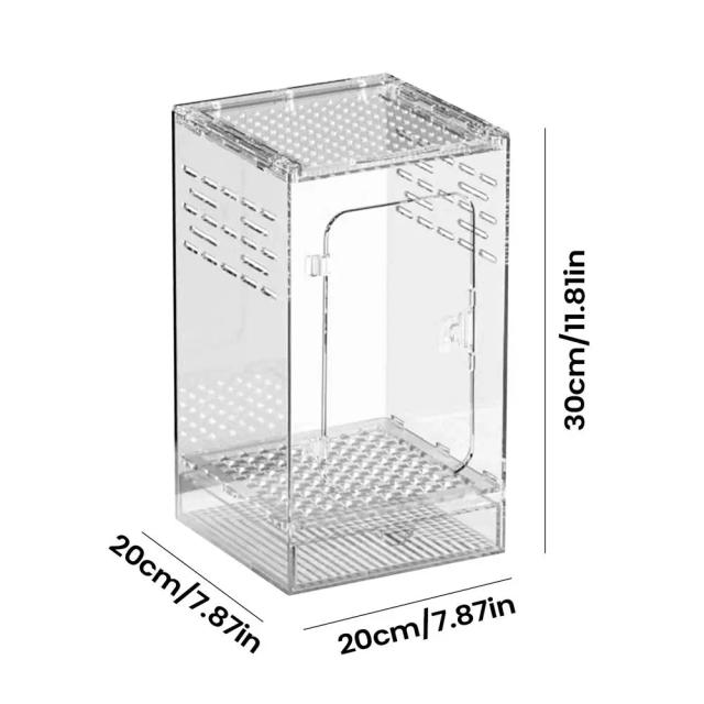 Terrário de Acrílico Transparente para Répteis e Insetos - Habitat Ideal