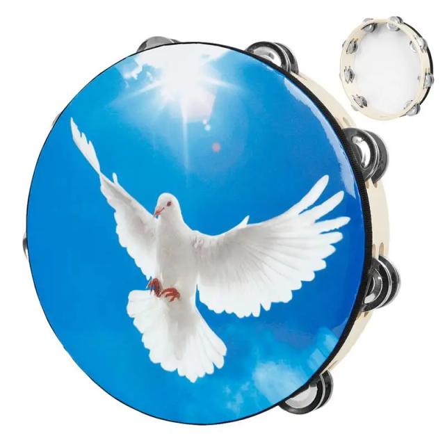 Tambourine Bird: Tambor de Mão Portátil com Jingle Bells - Presente Musical para Crianças com 10 Polegadas de Diversão