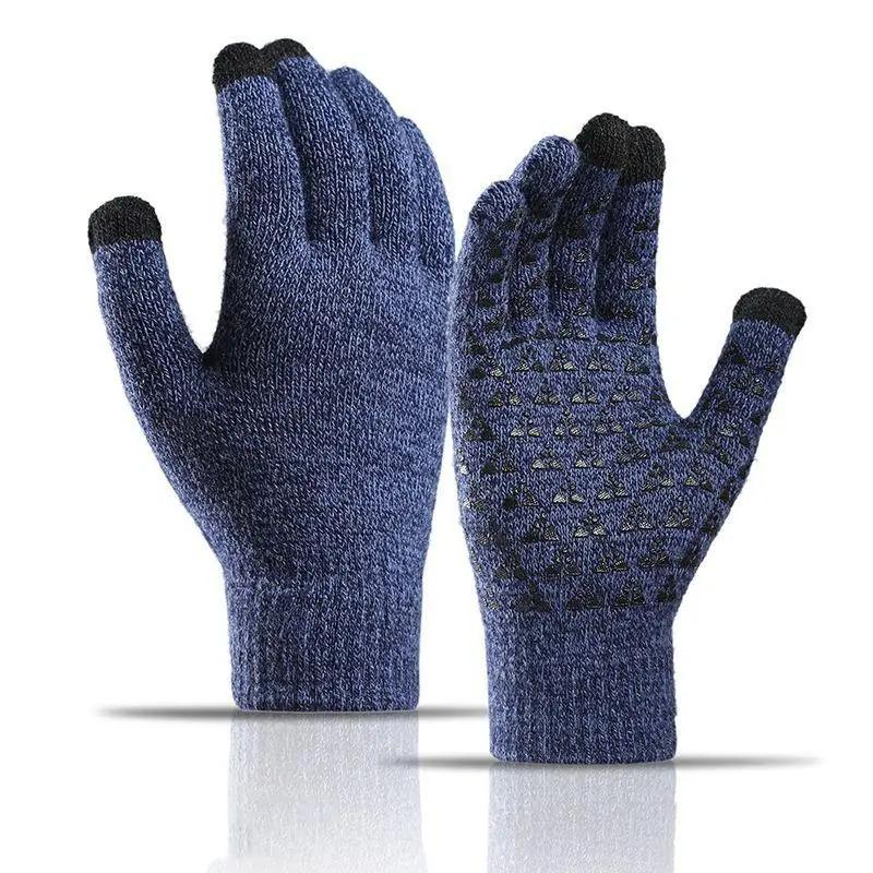 Luvas de malha touchscreen para homens e mulheres, antiderrapante, térmica, à prova de vento, condução, corrida, ciclismo, pesca, motocicleta, inverno, novo - Image 1