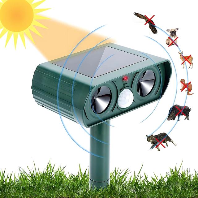 Repelente Solar para Cães e Gatos com Sensor de Movimento PIR e Luz LED para Jardim e Fazenda