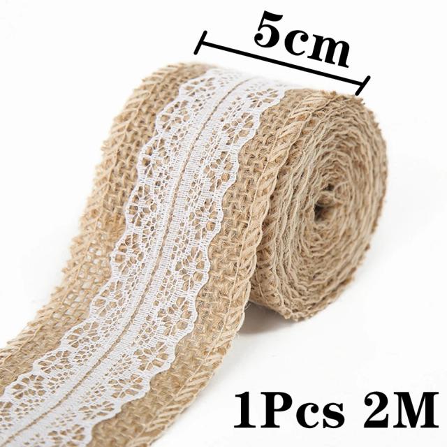 Fita de Juta Natural para Artesanato e Decorações de Casamento, Natal e DIY - 2m por Rolo